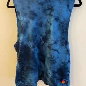 Soul Cycle Aviator Nation Blue Tie dye tank- NWT,S